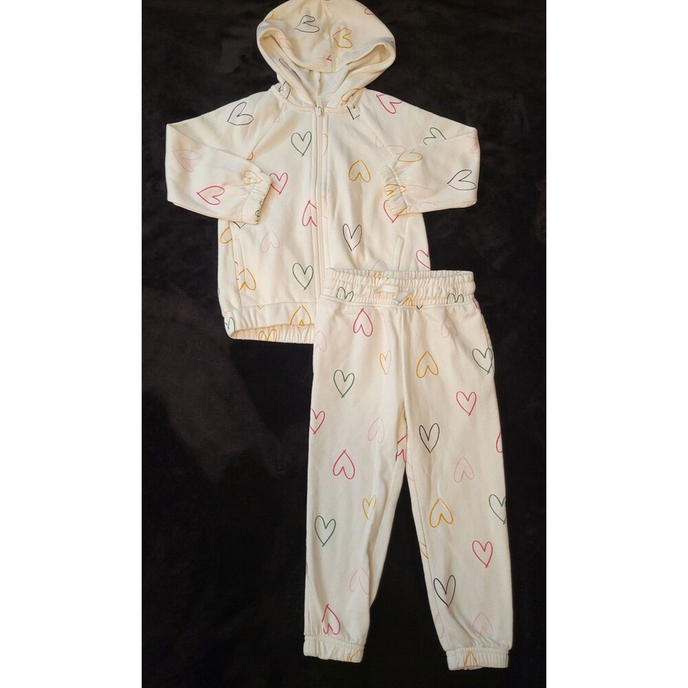 Toddler Girls Size 3T Old Navy 2 Piece Outfit Sweatpants And Full Zip